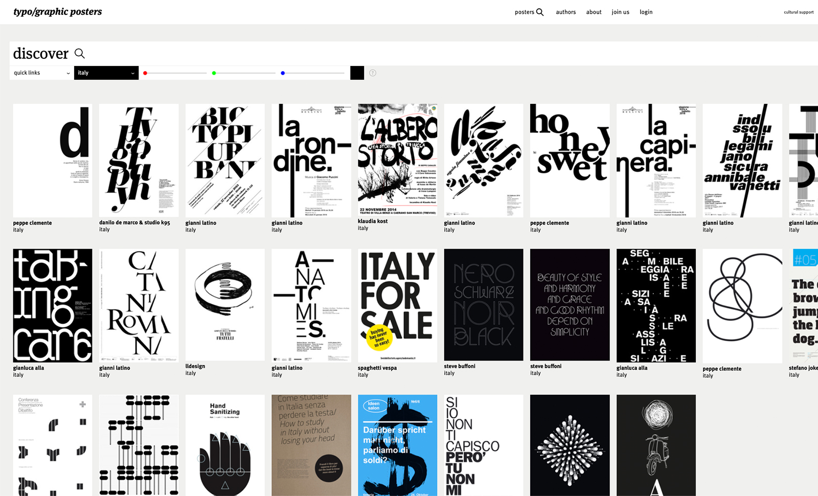 gianni latino typographic posters